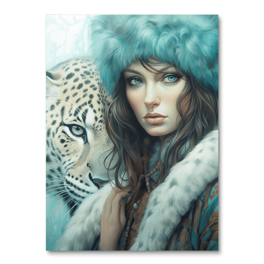Woman & Leopard (Board Canvas)
