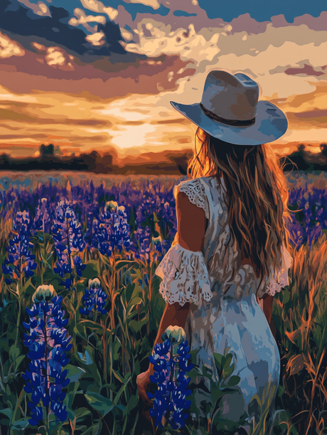 Field of Blue Flowers (Diamond Painting) Diamond Painting kit