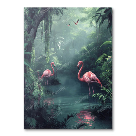 Flamingos in the Forest (Diamond Painting) Diamond Painting kit