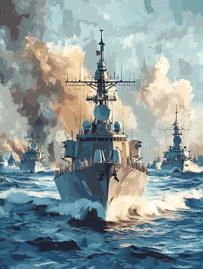 Fleet of Military Vessels