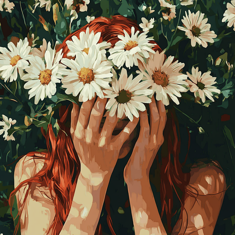 Floral Crown Red Hair Halloween Paint by Numbers kit