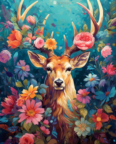 Floral Deer V