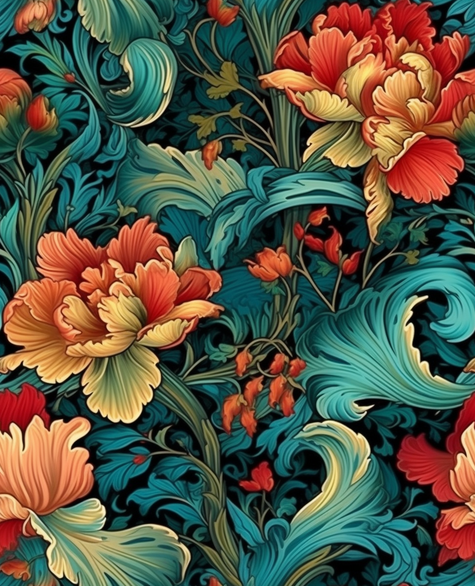 Floral Noir I (Paint by Numbers)