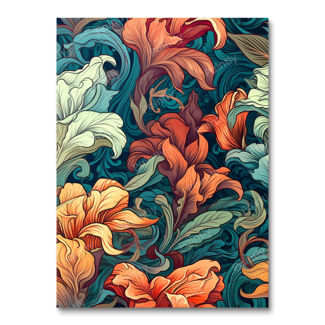 Floral Noir VII (Paint by Numbers)