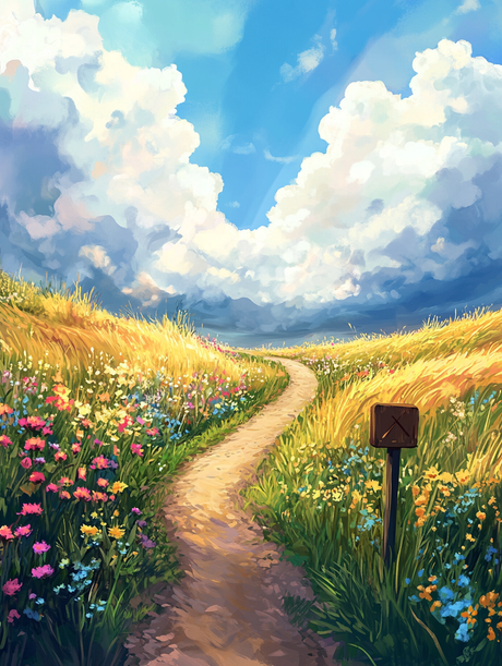 Flower Path Sunny Meadow (Diamond Painting) Diamond Painting kit