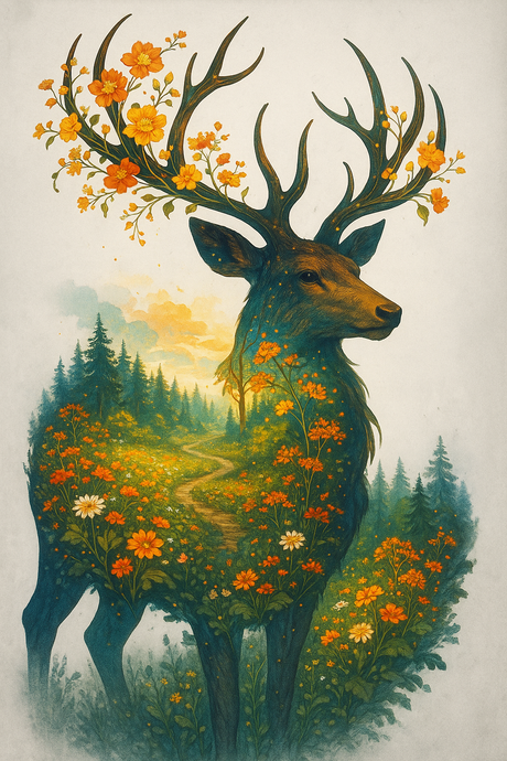 Forest Heart Deer (Diamond Painting) Diamond Painting kit