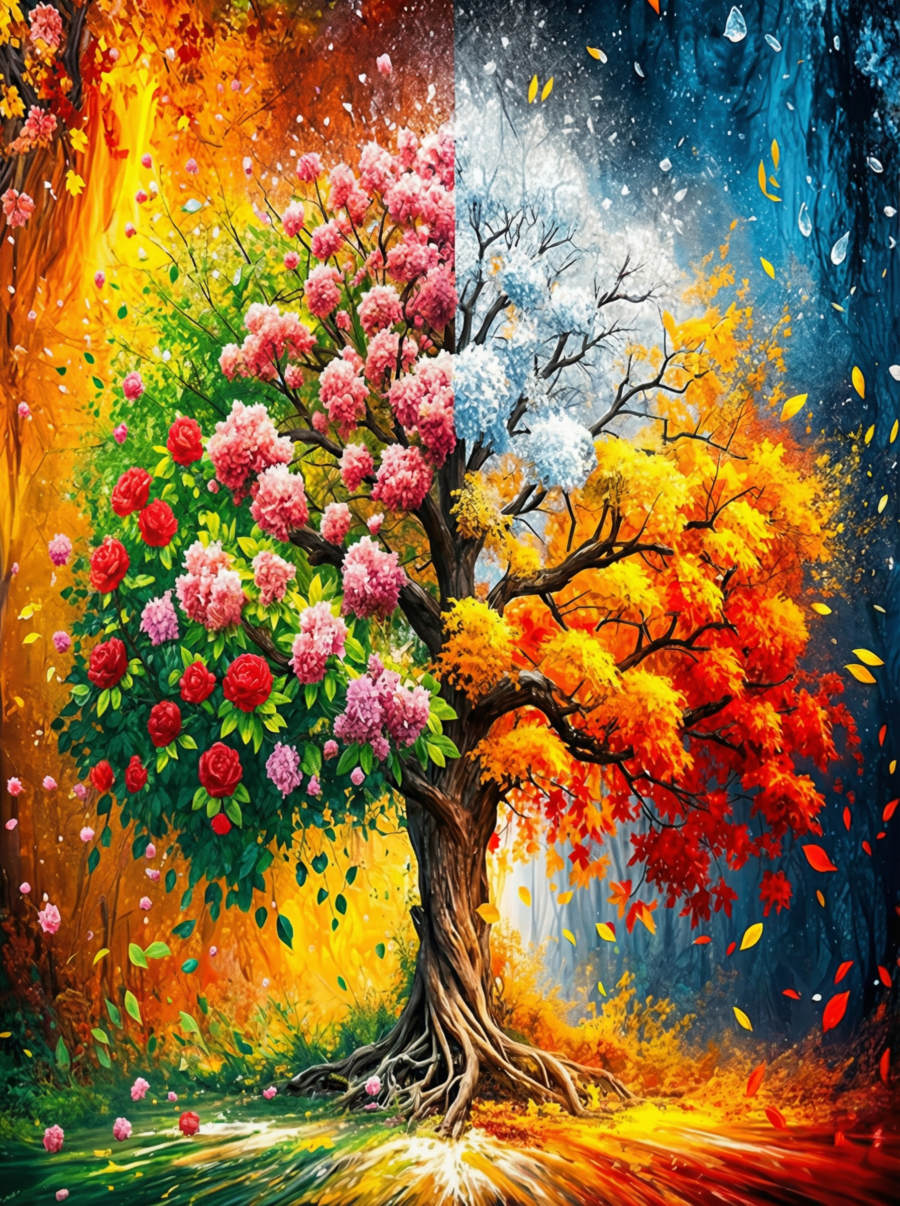 Four Seasons Tree of Life (Paint by Numbers)