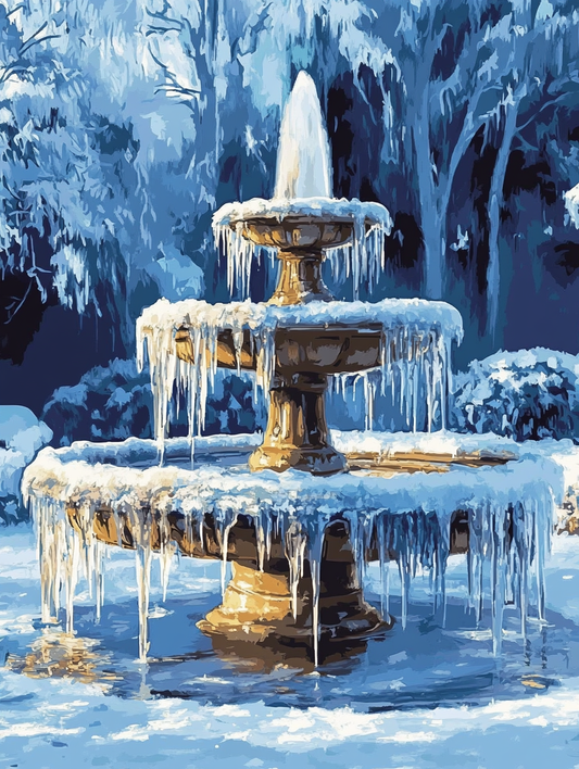 Frozen Winter Fountain