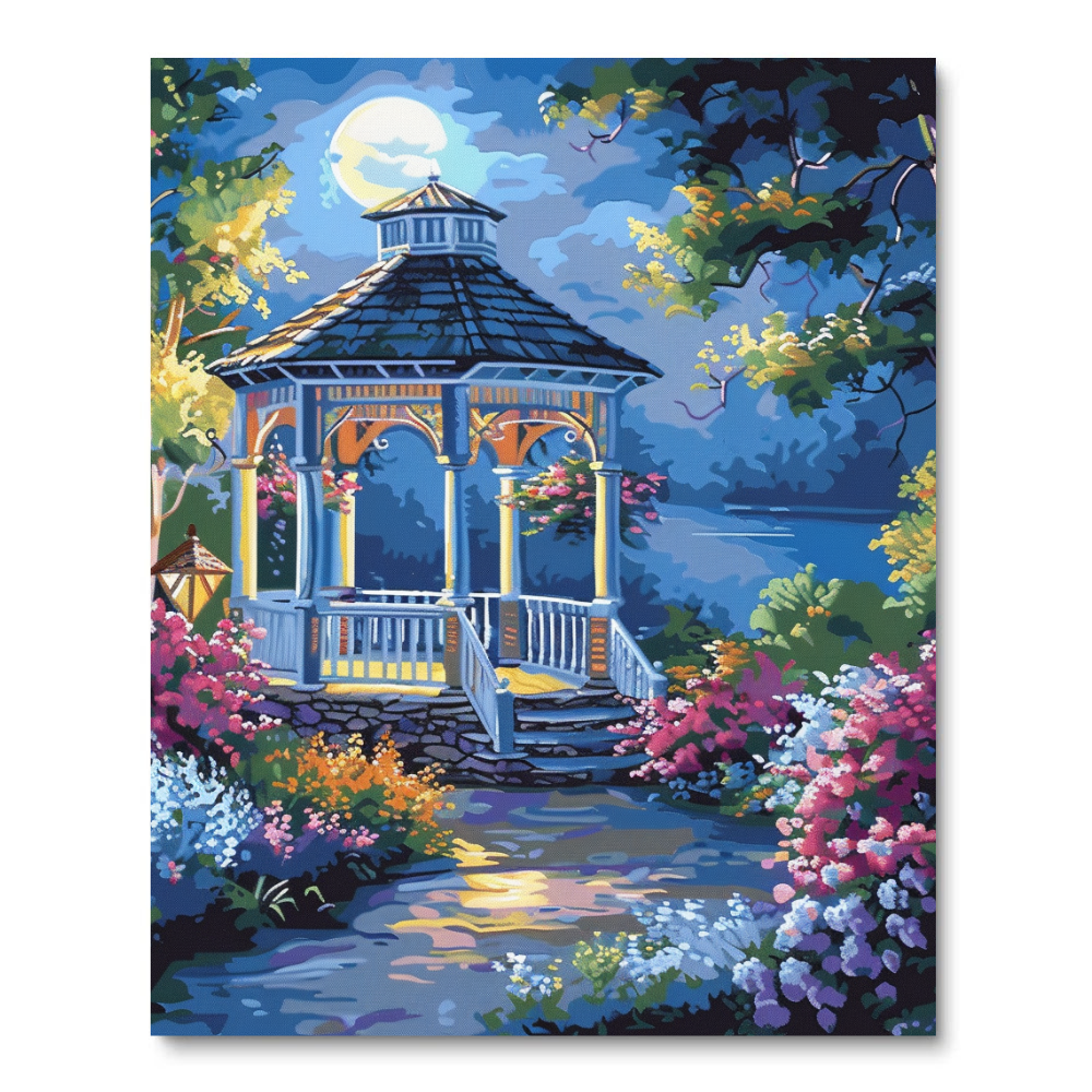 Gazebo Under the Moon (Diamond Painting) Diamond Painting kit