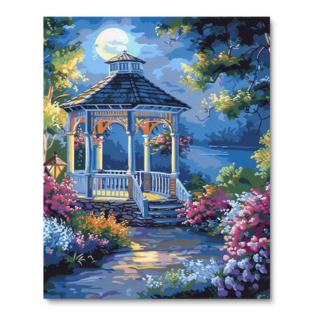 Gazebo Under the Moon (Diamond Painting) Diamond Painting kit