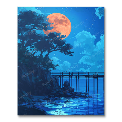 Ghibli Moonlit Pier