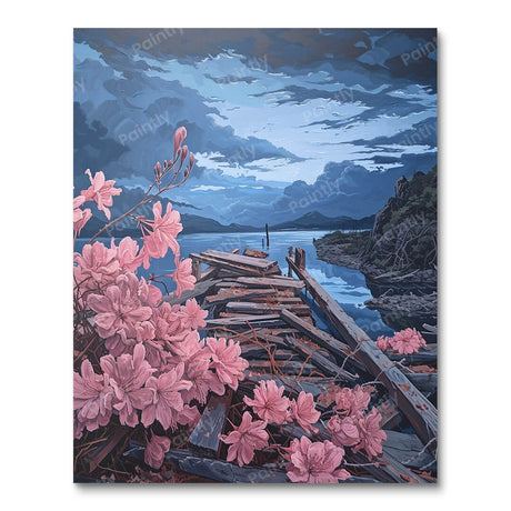 Moonlit Blossom Pier (Diamond Painting) Diamond Painting kit