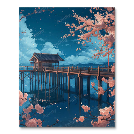 Moonlit Floral Dock (Diamond Painting) Diamond Painting kit
