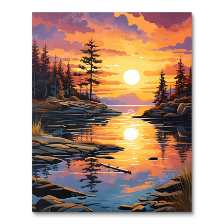 Golden Lake (Diamond Painting) Diamond Painting kit