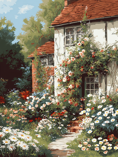 Idyllic Cottage Flower Path (Diamond Painting) Diamond Painting kit