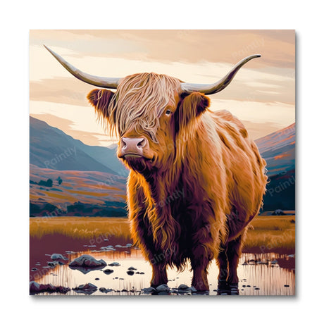 Highland Cow II (Diamond Painting) Diamond Painting kit