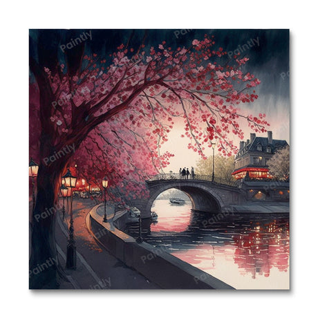 Cherry Blossom Over River I (Diamond Painting) Diamond Painting kit