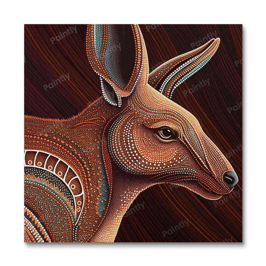 Aboriginal Art Kangaroo I (Wall Art) Animals Paint by Numbers kit
