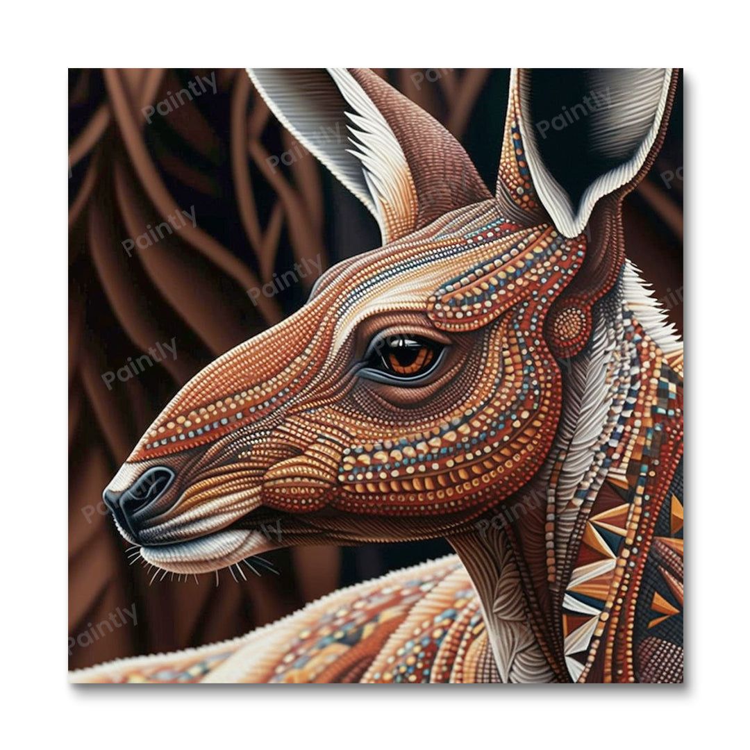Aboriginal Art Kangaroo II (Wall Art) Animals Paint by Numbers kit