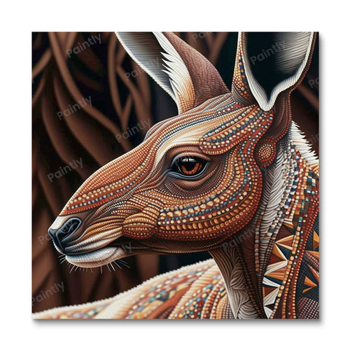 Aboriginal Art Kangaroo II (Wall Art) Animals Paint by Numbers kit