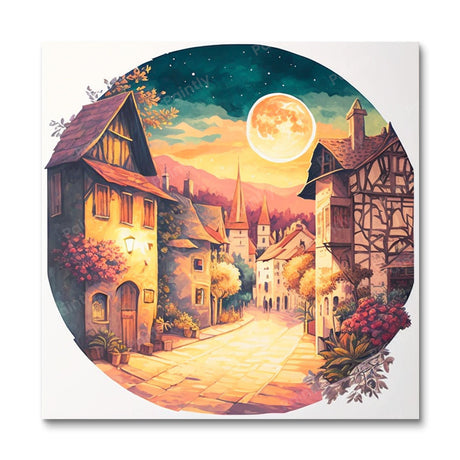 Moonlit European Village (Diamond Painting) Diamond Painting kit