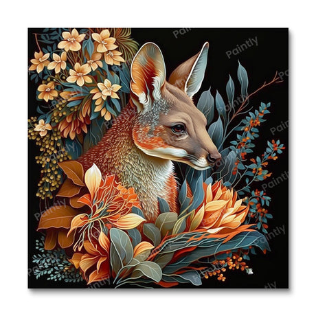 Floral Kangaroo I (Diamond Painting) Diamond Painting kit