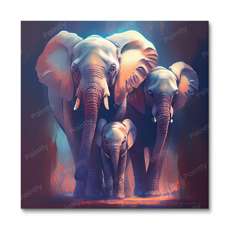 Elephant Family I (Diamond Painting) Diamond Painting kit