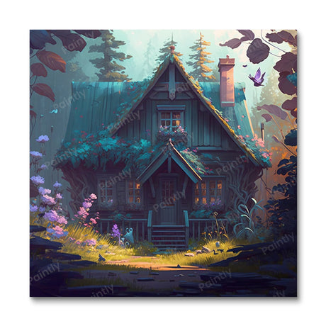 The Bluebird Bungalow (Diamond Painting) Diamond Painting kit