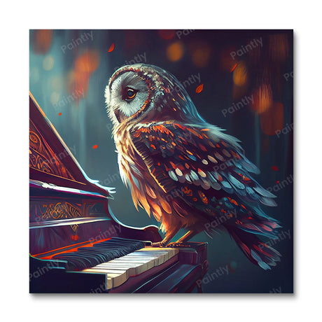 Owl Playing the Piano II (Diamond Painting) Diamond Painting kit