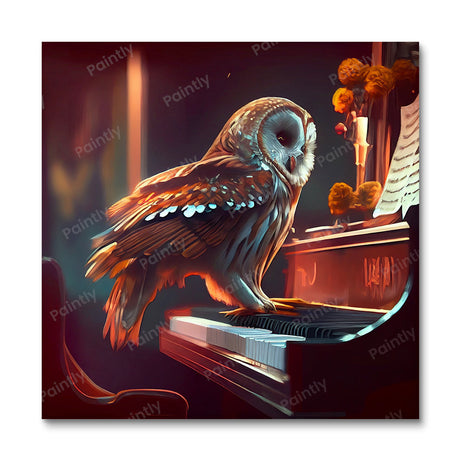Owl Playing the Piano I (Diamond Painting) Diamond Painting kit