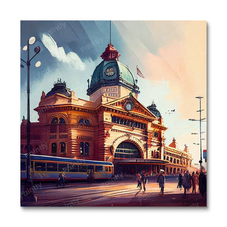 Flinders Street Railway Station I (Diamond Painting) Diamond Painting kit