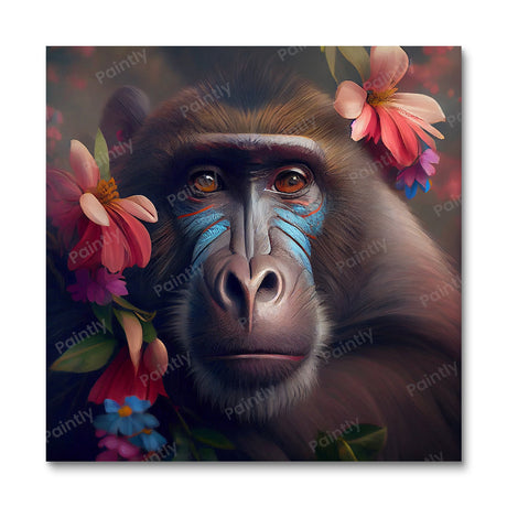 Floral Baboon I by Kian (Diamond Painting) Diamond Painting kit