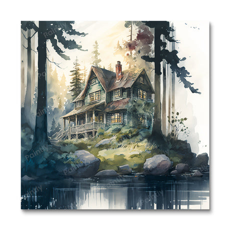 River's Edge Cottage (Diamond Painting) Diamond Painting kit