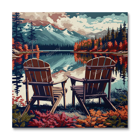 Chairs by the Lake II (Diamond Painting) Diamond Painting kit