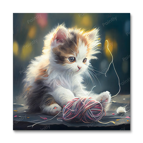 Kitten Playing with Wool by Sage Patel (Diamond Painting) Diamond Painting kit