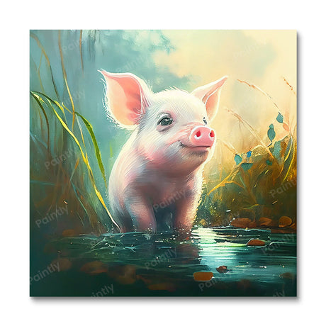 Cute Piglet by Sage Patel (Diamond Painting) Diamond Painting kit