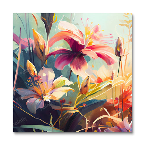 Vibrant Flowers I (Board Canvas)