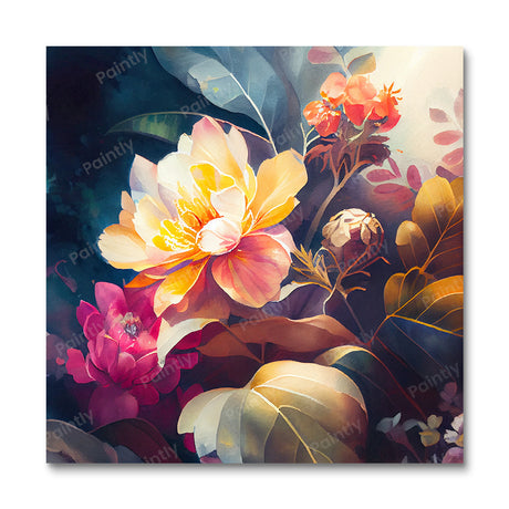 Vibrant Flowers VI (Board Canvas) Flowers Paint by Numbers kit