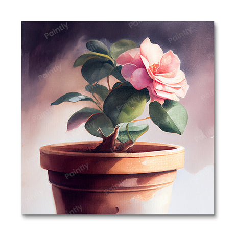 Pink Rose Flower Pot (Diamond Painting) Diamond Painting kit