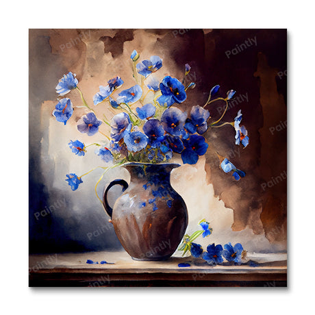 Blue Flowers in Vase I (Diamond Painting) Diamond Painting kit