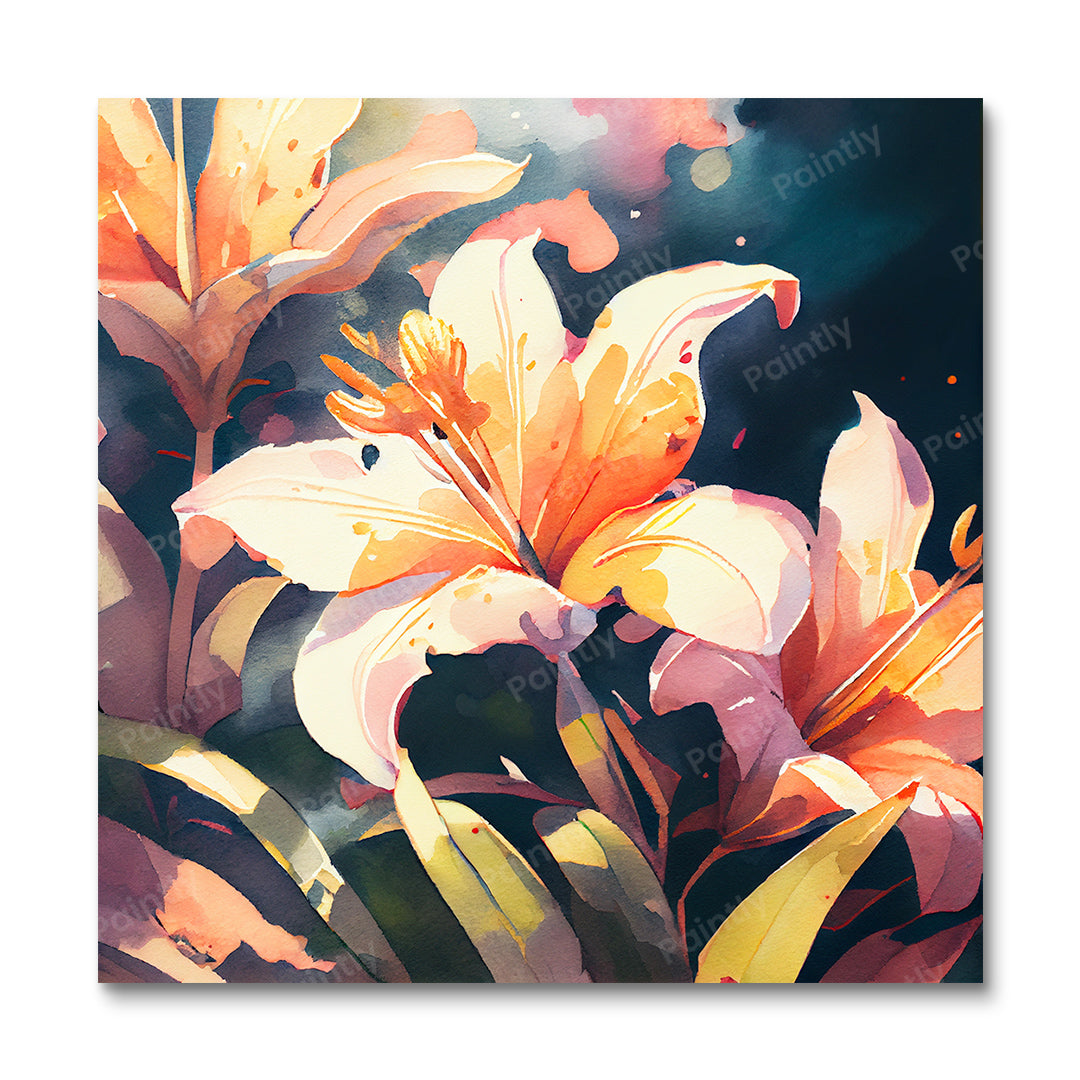 White Orchids I (Board Canvas)