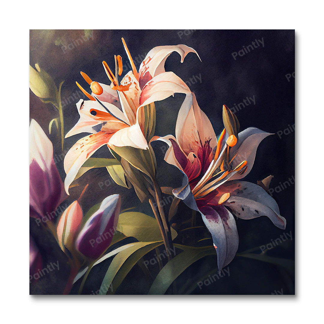 White Orchids II (Board Canvas)