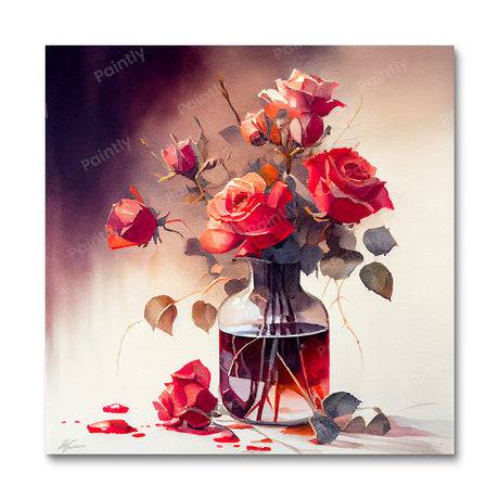 Red Roses in Vase I (Diamond Painting) Diamond Painting kit