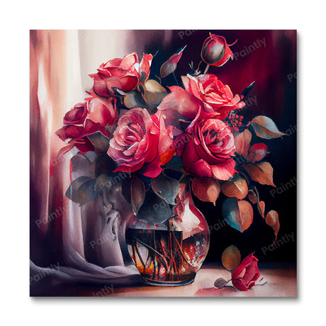 Red Roses in Vase II (Diamond Painting) Diamond Painting kit