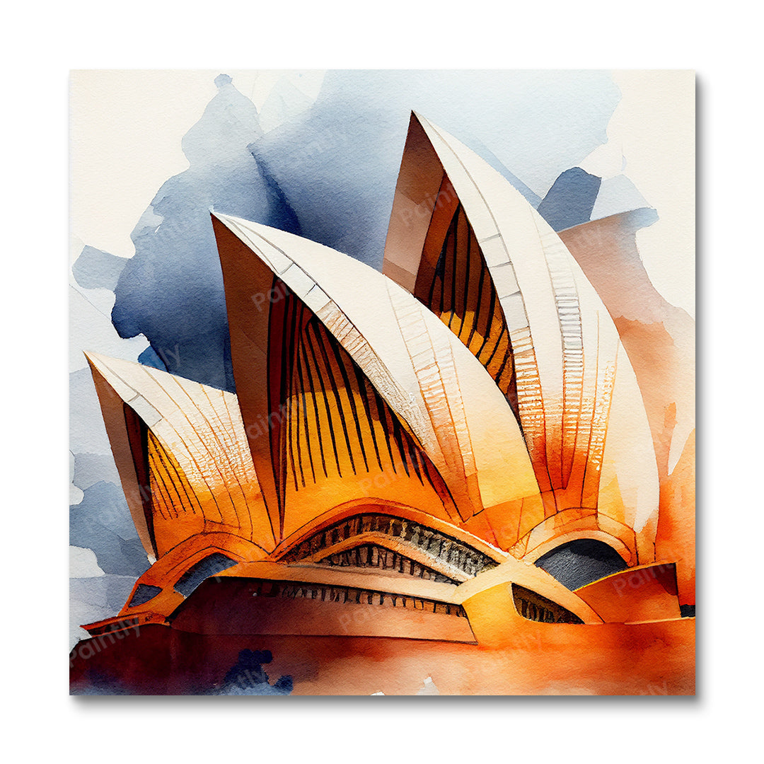 Opera House III Paint by Numbers – Paintly Kits