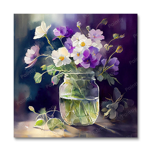 Purple and White Flowers