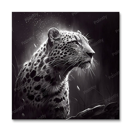 B&W Leopard II (Diamond Painting) Diamond Painting kit