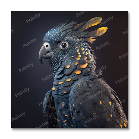 Matte Black Cockatoo III (Diamond Painting) Diamond Painting kit