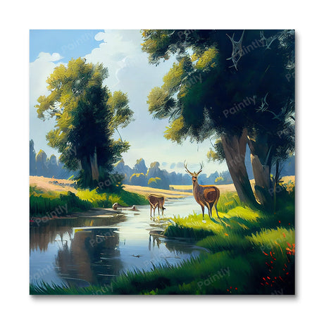 Deer by the River II (Diamond Painting) Diamond Painting kit