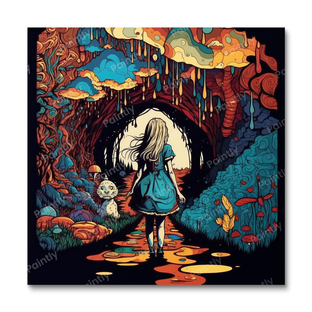 Trippy Alice in Wonderland (Board Canvas)